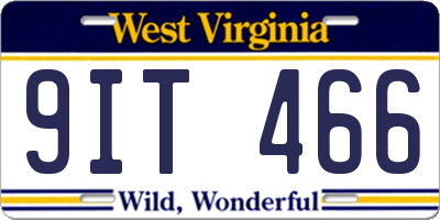 WV license plate 9IT466
