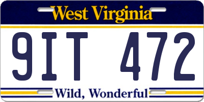 WV license plate 9IT472