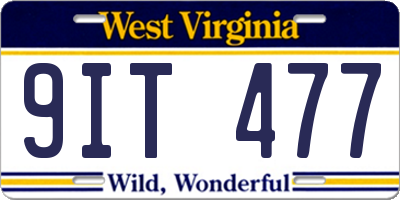 WV license plate 9IT477