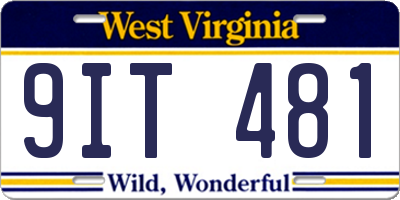 WV license plate 9IT481