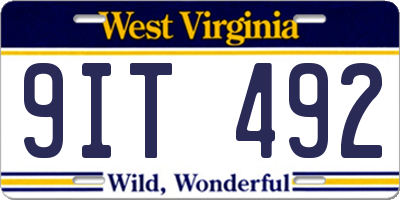 WV license plate 9IT492