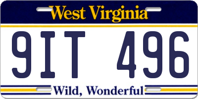 WV license plate 9IT496