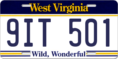 WV license plate 9IT501