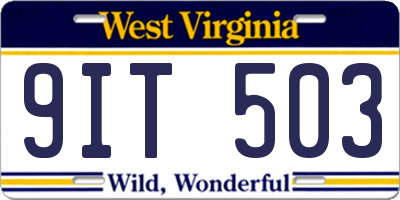 WV license plate 9IT503