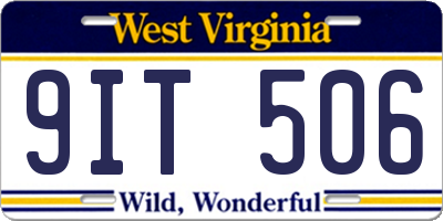 WV license plate 9IT506