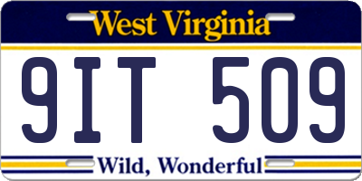 WV license plate 9IT509