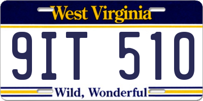 WV license plate 9IT510