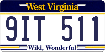 WV license plate 9IT511
