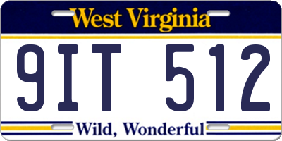 WV license plate 9IT512