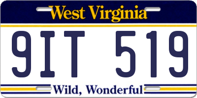 WV license plate 9IT519