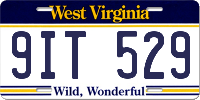 WV license plate 9IT529