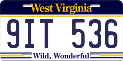 WV license plate 9IT536