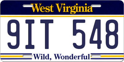WV license plate 9IT548