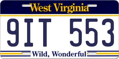 WV license plate 9IT553