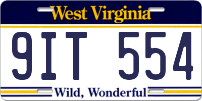 WV license plate 9IT554