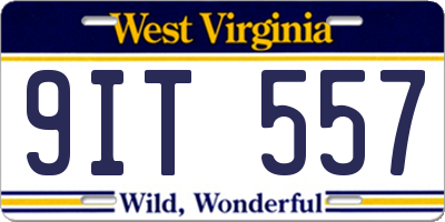 WV license plate 9IT557