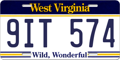 WV license plate 9IT574