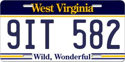 WV license plate 9IT582