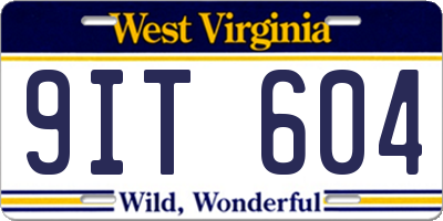 WV license plate 9IT604