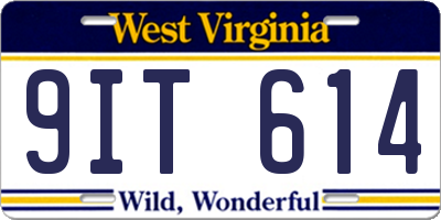 WV license plate 9IT614