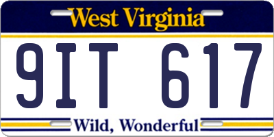 WV license plate 9IT617