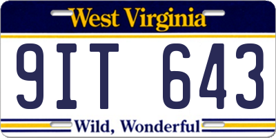 WV license plate 9IT643