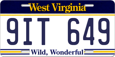 WV license plate 9IT649