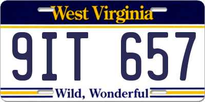WV license plate 9IT657