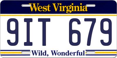 WV license plate 9IT679