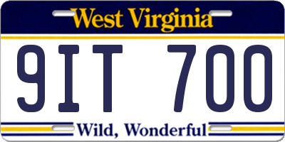 WV license plate 9IT700