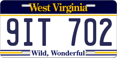 WV license plate 9IT702