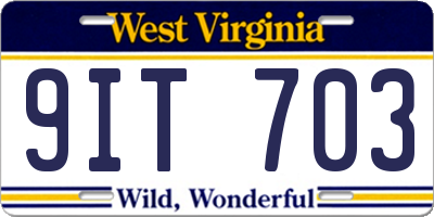 WV license plate 9IT703