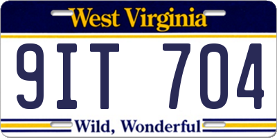 WV license plate 9IT704