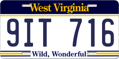 WV license plate 9IT716