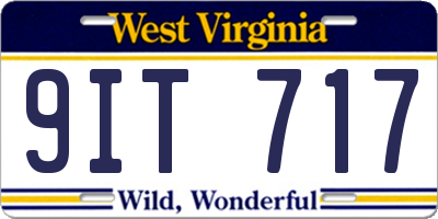 WV license plate 9IT717