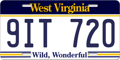 WV license plate 9IT720
