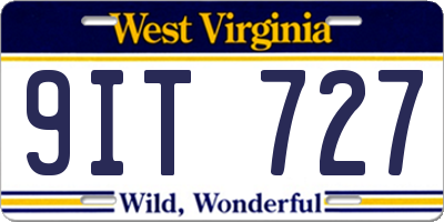 WV license plate 9IT727