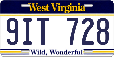 WV license plate 9IT728