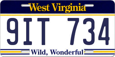 WV license plate 9IT734
