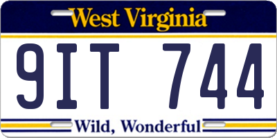 WV license plate 9IT744