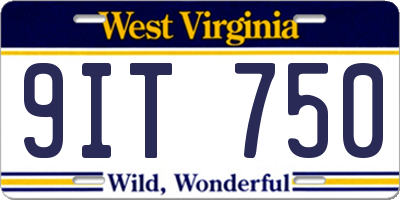WV license plate 9IT750