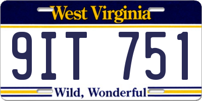 WV license plate 9IT751