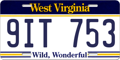 WV license plate 9IT753