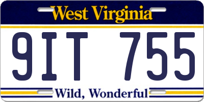 WV license plate 9IT755
