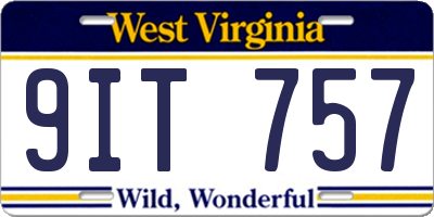 WV license plate 9IT757