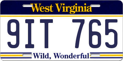 WV license plate 9IT765