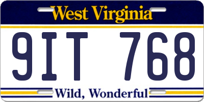 WV license plate 9IT768