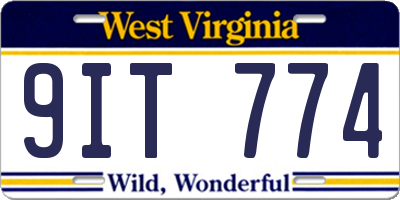 WV license plate 9IT774