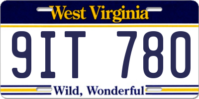 WV license plate 9IT780