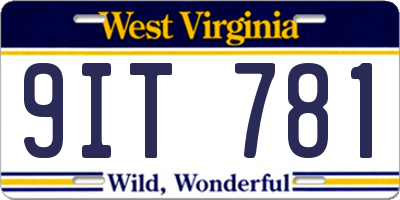 WV license plate 9IT781